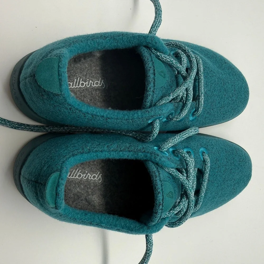 Allbirds Wool Runner Women Size 7 Teal Blue Sustainable Merino Wool Sneakers